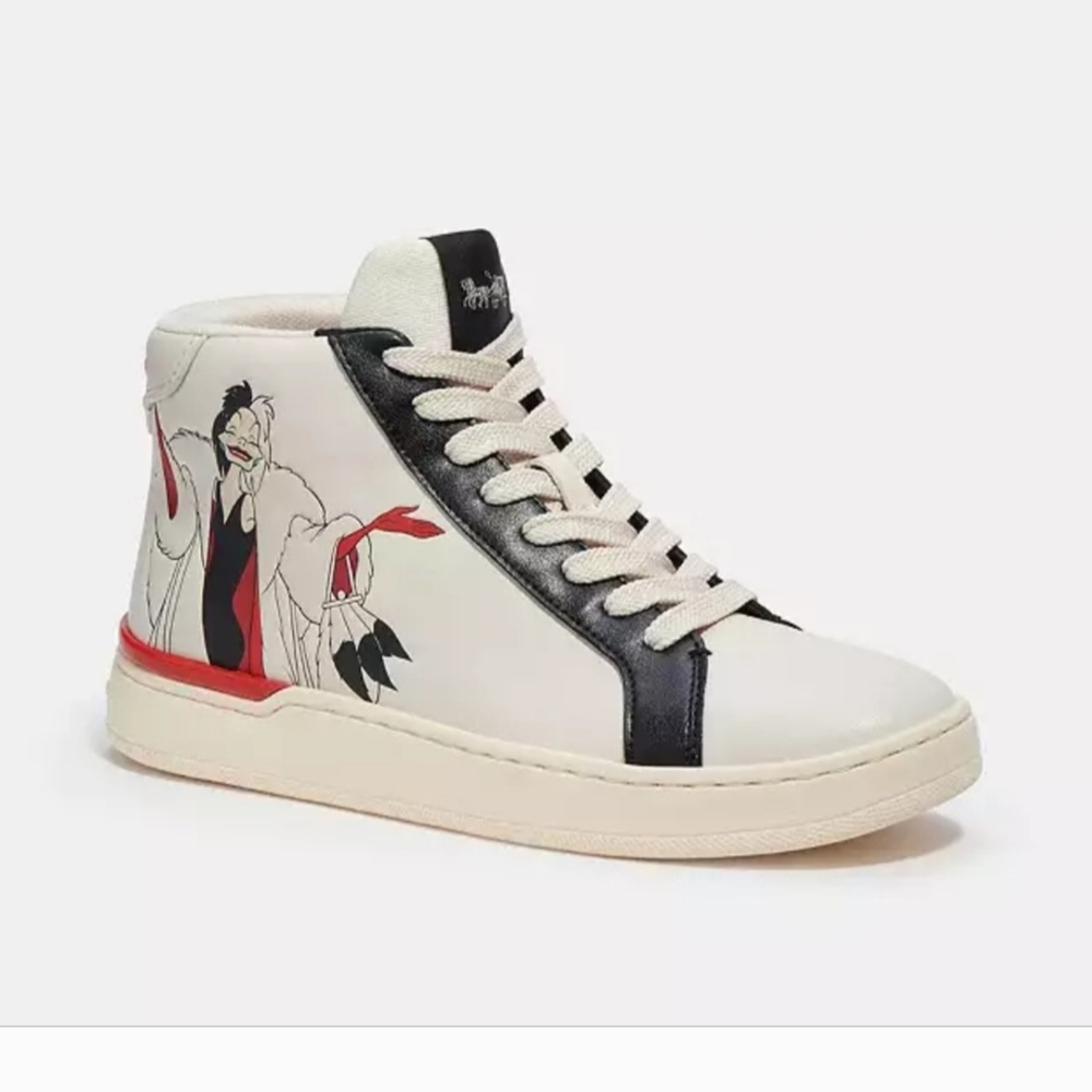Disney X Coach Clip High Top Sneaker With Cruella Motif US Size 9B (KB)
